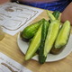 Half Sour Pickles - Brought to your table as soon as you sit down! - Half Sour Pickles at Katz's Deli