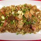 Peruvian Fried Rice mixed with chicken, beef & shrimp - Chaufa Especial at Polleria El Gordo