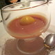 Chilled Peach Soup with Mango Sorbet at Sanford Restaurant