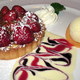 Fresh Strawberry Tart with Vanilla Ice Cream at Sanford Restaurant