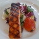 Served with a warm tri-color salad.   - Scottish Salmon at Santa Monica Seafood Co.